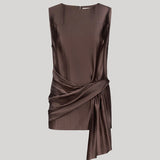 Loulou De Saison | Fonda Draped Top in Dark Brown