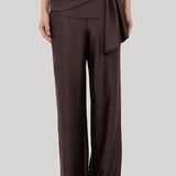 Loulou De Saison | Kadala Silk Blend Trousers in Dark Brown