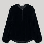 Black velvet blouse