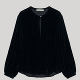 Black velvet blouse