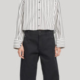 Maria McManus | Cropped Shirt in Ivory Stripe