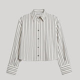 Maria McManus | Cropped Shirt in Ivory Stripe