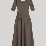 Maria McManus | Double Keyhole Dress in Taupe