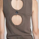 Maria McManus | Double Keyhole Top in Taupe