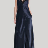 Maria McManus | Lace V-Neck Dress in Navy