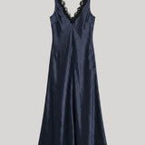 Maria McManus | Lace V-Neck Dress in Navy