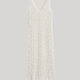 Maria McManus | Pom Pom Macrame Dress in Off White