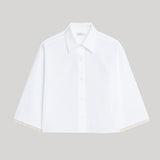 Maria McManus | Cropped Lace Short Sleeve Shirt in White