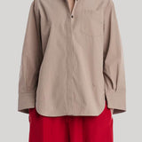 Maria McManus | Oversized Covered Placket Shirt in Mouseback