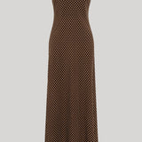 Matteau | Bias Column Dress in Polka Dot in Chocolate
