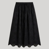 Matteau | Broderie Midi Skirt in Black
