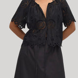 Matteau | Broderie Blouse in Black