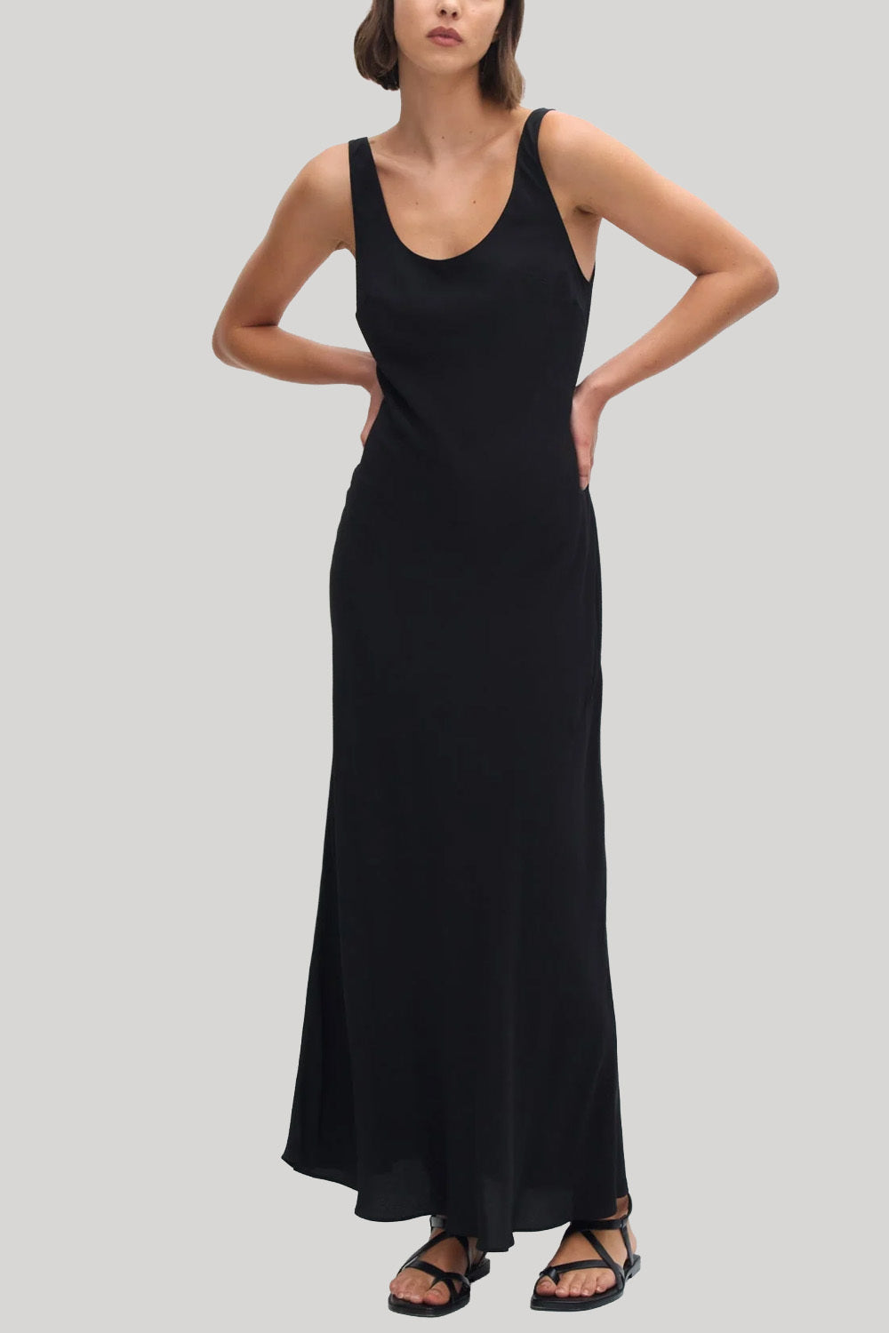 matteau short sleeve bias dress Short Sleeve Bias Dress - Black