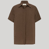 Matteau | Short Sleeve Shirt in Polka Dot (Chocolate)