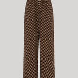 Matteau | Drawstring Trouser in Chocolate Polka Dot