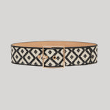Max Mara | Raffia-Effect Wide Fabric Belt in Black