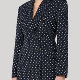Max Mara | Double-Breasted Polka Dot Jersey Blazer