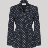 Max Mara | Double-Breasted Polka Dot Jersey Blazer