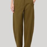 Max Mara | Stretch Cotton Canvas Trousers in Kaki