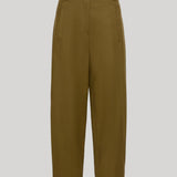 Max Mara | Stretch Cotton Canvas Trousers in Kaki
