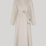 Cashmere midi wrap coat in sand