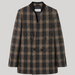 PLAID DOUBLE BREASTED BLAZER