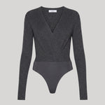 Dark grey long sleeved body suit
