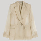 Max Mara | Silk Organza Blazer in Sand
