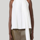 Max Mara | Silk Sleeveless Tie Neck Top in White