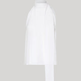 Max Mara | Silk Sleeveless Tie Neck Top in White