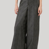 Max Mara | Wide-Fit Printed Silk Trousers in Black White
