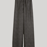 Max Mara | Wide-Fit Printed Silk Trousers in Black White
