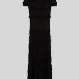 Max Mara | Patterned Viscose Yarn Dress in Black