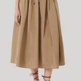 Max Mara | Taffeta Midi Skirt in Kaki