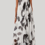 Max Mara | Printed Chiffon One-Shoulder Dress