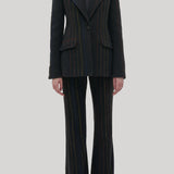Gabriela Hearst | Rhein Pant in Charcoal Multi Pinstripe