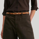 Nili Lotan | Jane Belt in Camel Snakeskin with Antique Gold