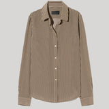 Nili Lotan | Gaia Blouse in in Chocolate Stripe