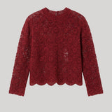 Nili Lotan | Long Sleeve Gibson Sweater in Red