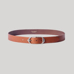 A brown leather belt 
