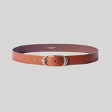 A brown leather belt 