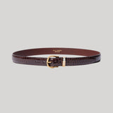 Nili Lotan | Louise Belt in Dark Brown w/ Shiny Brass Buckle