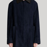 Nour Hammour | Grange Workwear Suede Jacket in Navy