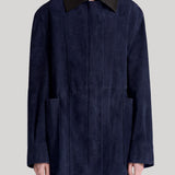 Nour Hammour | Grange Suede Jacket in Navy