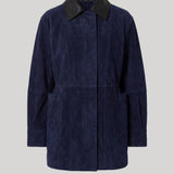 Nour Hammour | Grange Suede Jacket in Navy