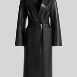 Nour Hammour | Ruelle Leather Trench in Black