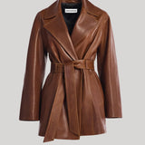 Nour Hammour | Safka Belted Leather Jacket