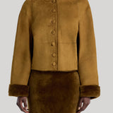 Nour Hammour | Willow Cropped Shearling Cardigan