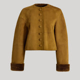 Nour Hammour | Willow Cropped Shearling Cardigan