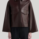Nour Hammour | Darcy Soft Leather Jacket in Bourgogne